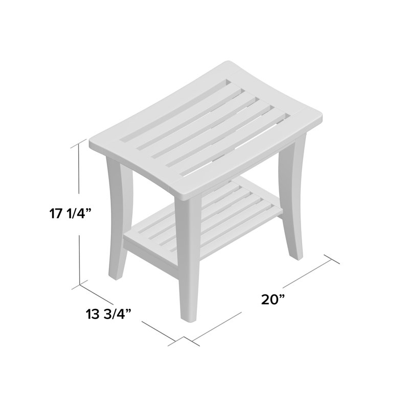 Charlton Home® Souders 20'' W Wood Shower Bench & Reviews Wayfair